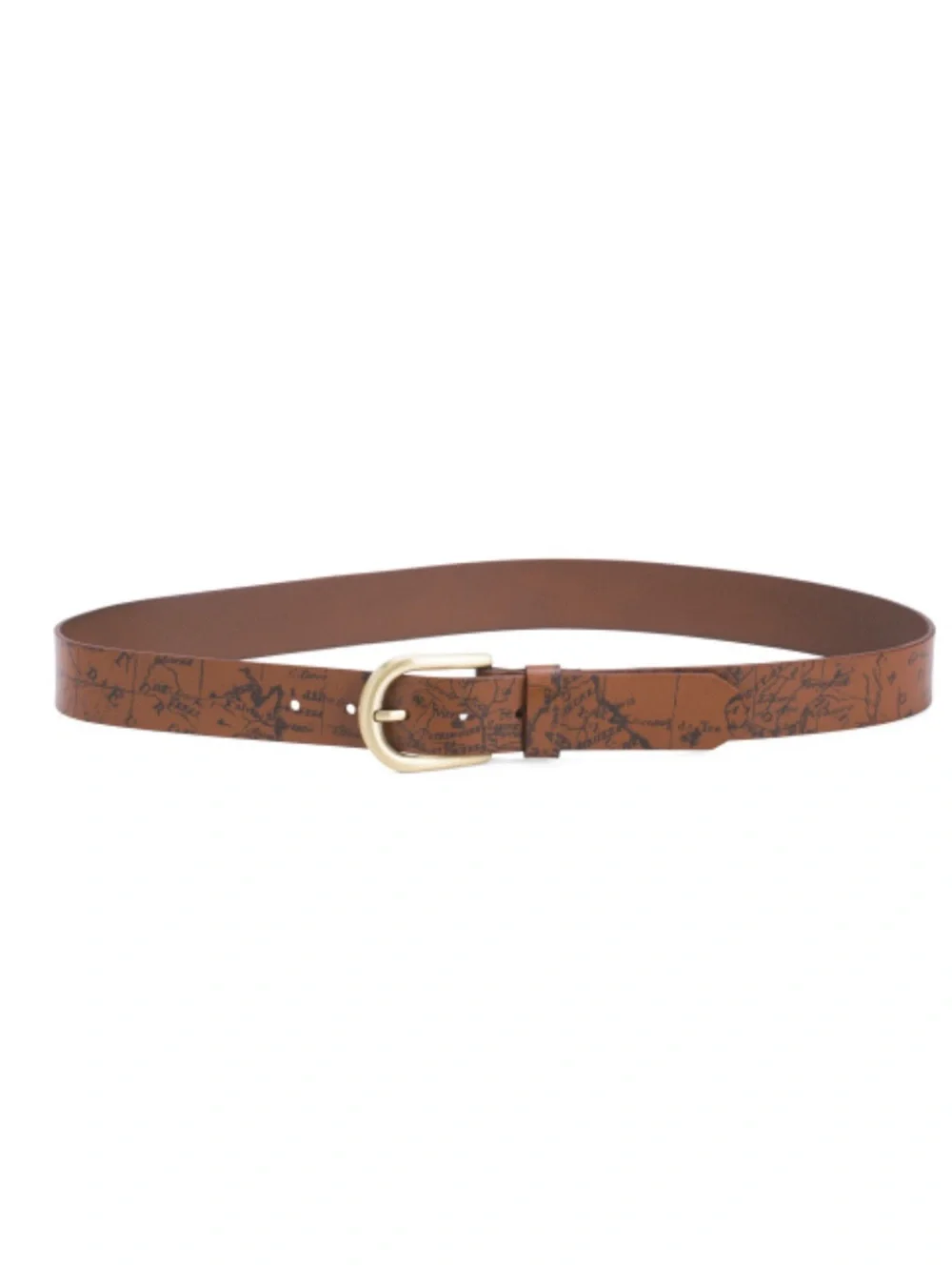 Patricia Nash Leather Vietri Map Belt In Riot Rust L New
